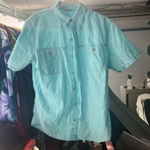 Teal IZod Button-Up Shirt, Minor Flaw (in photo)
